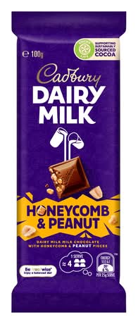Cadbury Dairy Milk Honeycomb Peanut Small Chocolate Block 100g