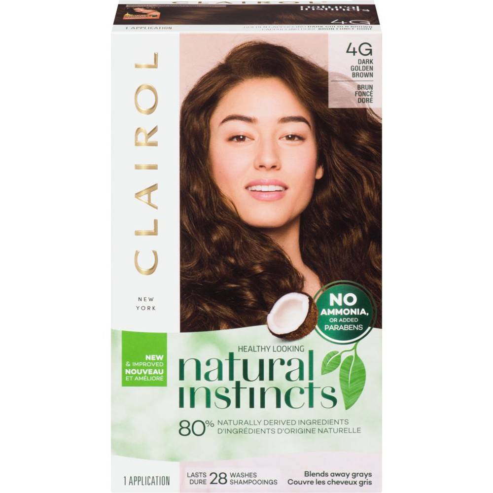 Clairol Natural Instincts 4g, Dark Gold Brown Cappuccino (250 g)