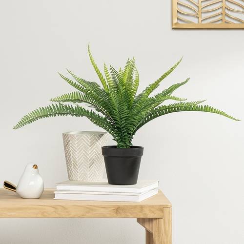 Boston Fern Faux Potted Plant - 17"