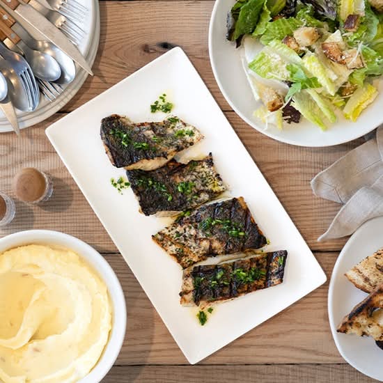grilled sea bass family meal