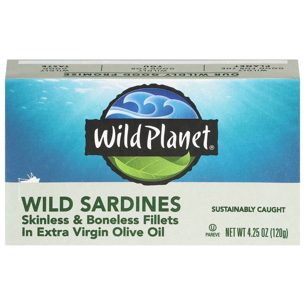 Wild Planet Skinless & Boneless Sardine Fillets in Olive Oil (4.2 oz)