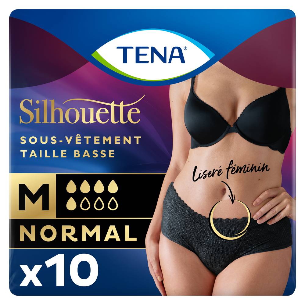 Tena - Silhouette sous-vêtement absorbant, Taille M, noir (10)