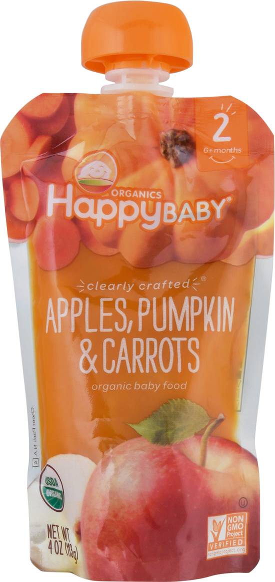 Happy Baby Apples Pumpkin & Carrots Organic Baby Food (4 oz)