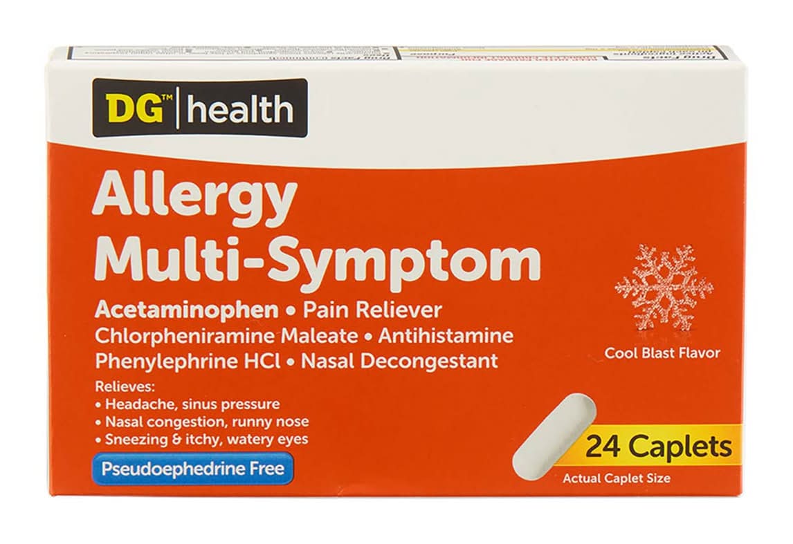 Dg Health Multi-Symptom Allergy Relief Caplets 24 Ct