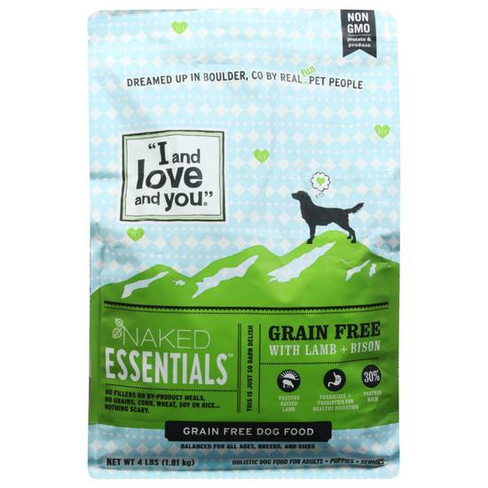 I and Love and You Grain Free Lamb + Bison Dry Dog Food (4 lb)