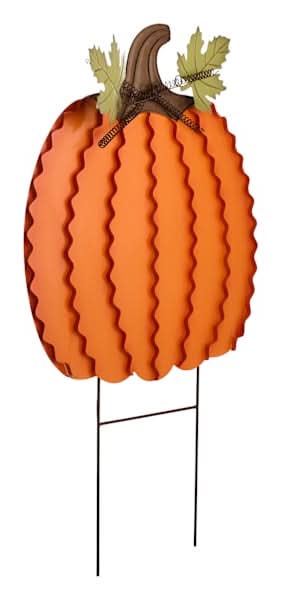 Harvest Hearth Metal Pumpkin Yard Stake, 38"