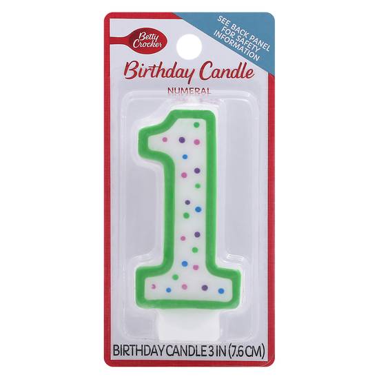 Betty Crocker 3 Inch Numeral 1 Birthday Candle