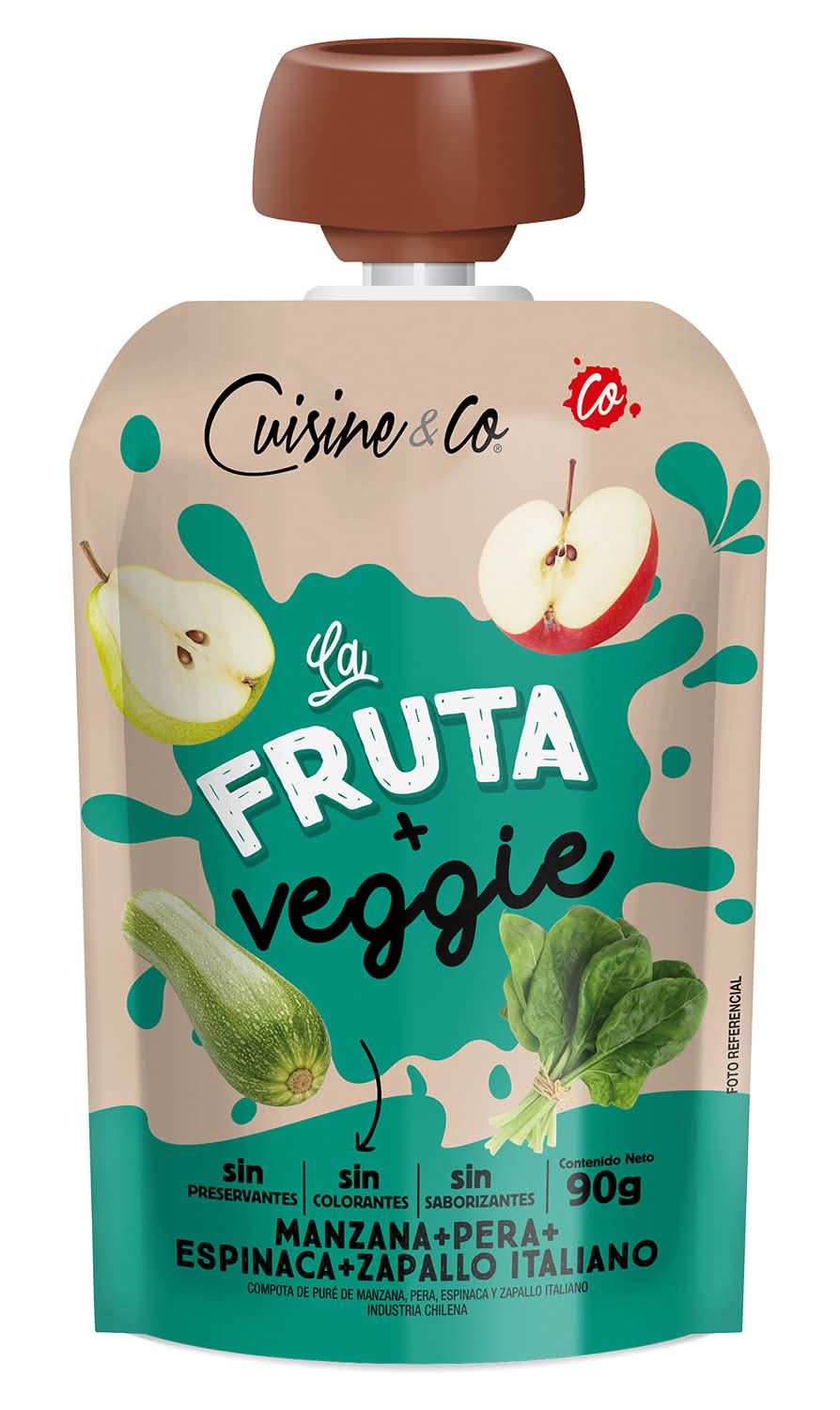 Cuisine & Co · Compota manzana pera espinaca zapallo (90 g)