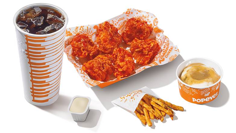 6 Piece Boneless Wings Large Combo