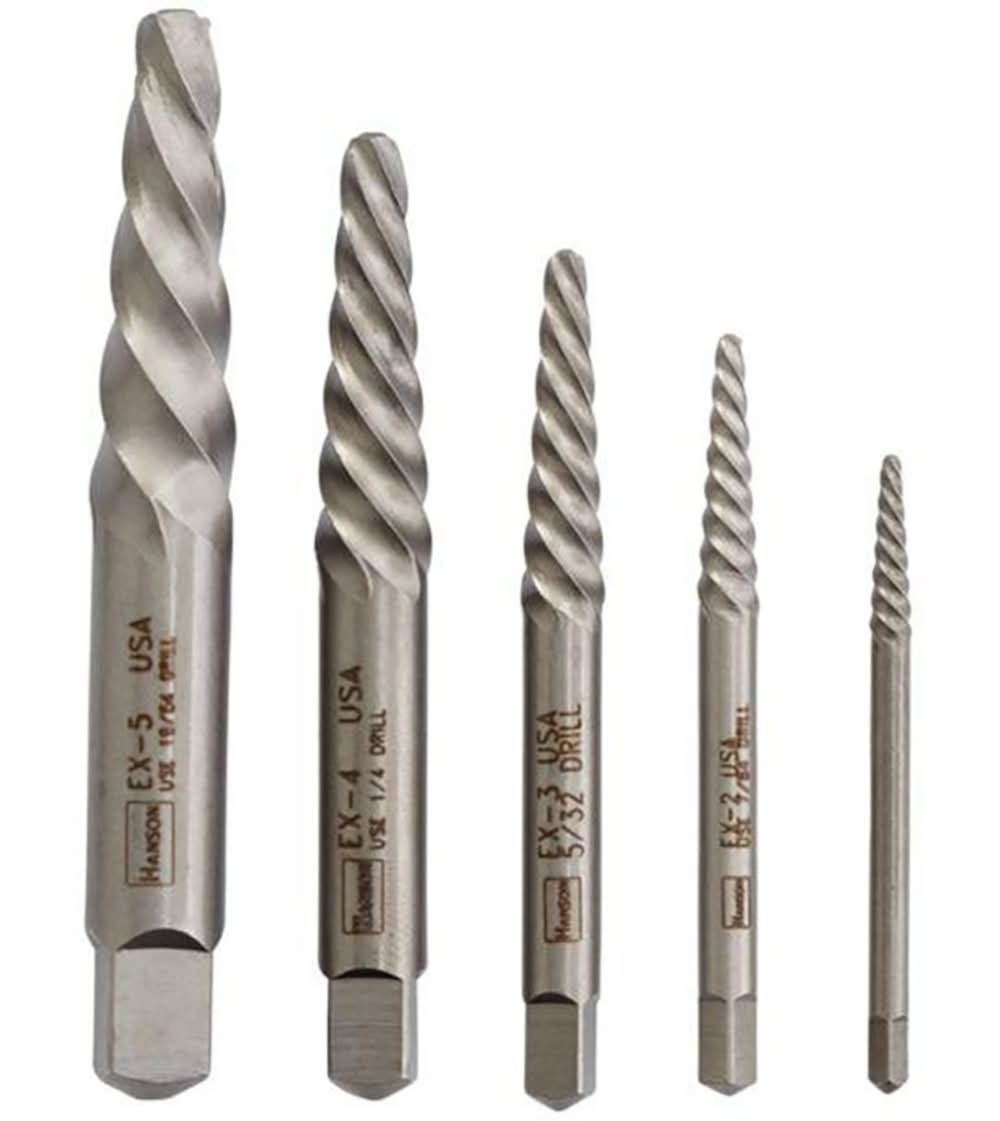 Irwin Hanson 19/64 In. Carbon Steel Spiral Screw Extractor Set 7 In. 5 Pc