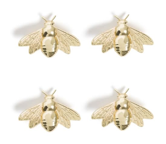 Les Produits U® Bee Locker Magnets, 1-7/16"H x 7/16"W x 15/16"D, Gold, Set Of 4 Magnets