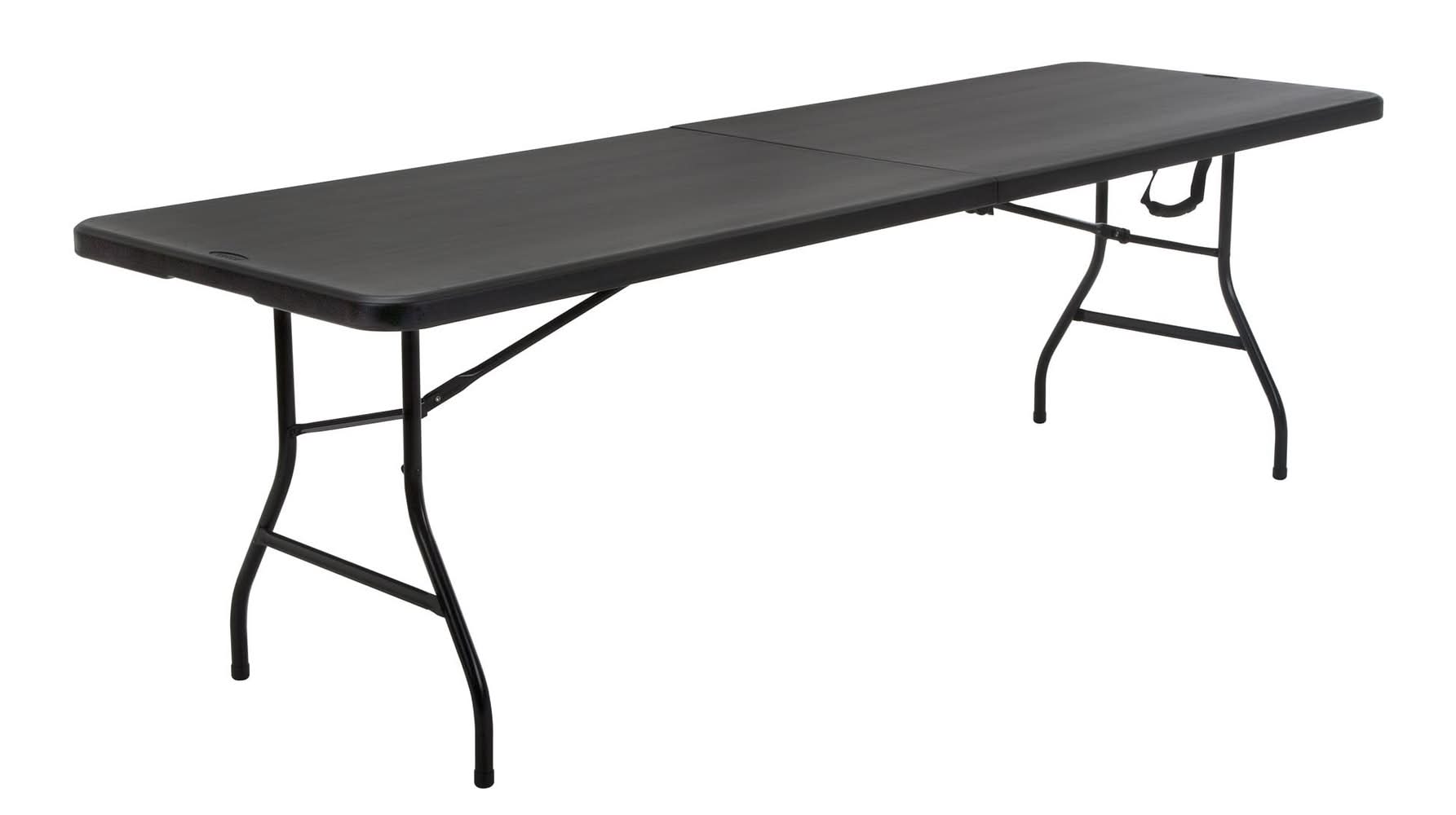 Cosco 2.6-ft x 8-ft Indoor or outdoor Rectangle Resin Black Folding banquet table 8 -Person
