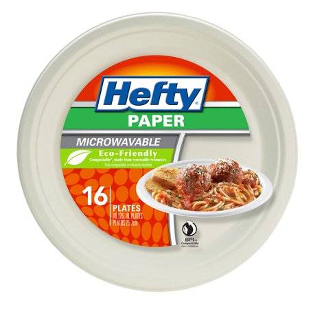 Hefty 10" Round Microwavable Paper Dinner Plates - 16 Ct (1X12|1 Unit per Case)