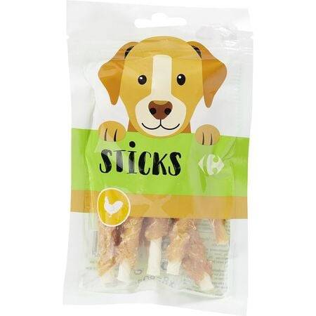Sticks pour chiens au poulet CARREFOUR - le sachet de 8 - 80g