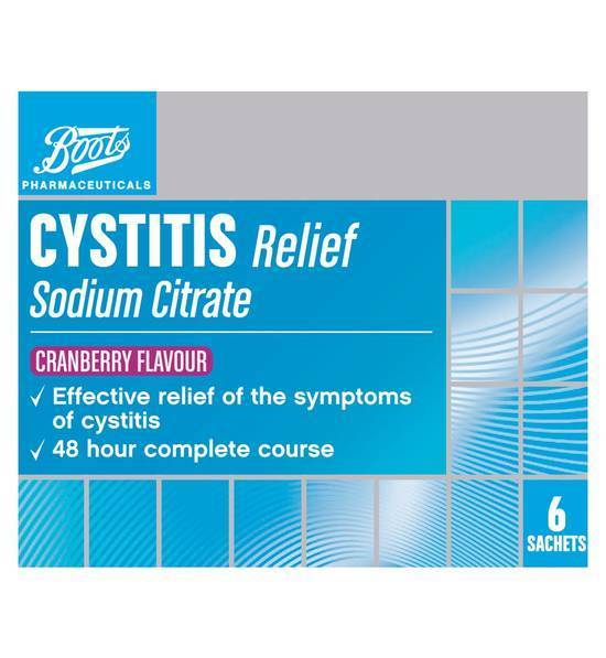 Boots Pharmaceuticals Cystitis Relief Cranberry Flavour- 6 Sachets