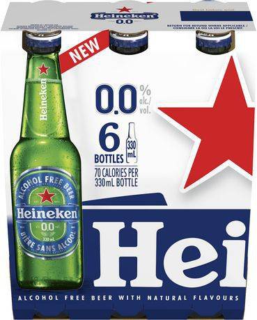 Heineken bouteilles de heineken 0,0 (6 x 330 ml) - non-alcoholic beer (6 x 330 ml)