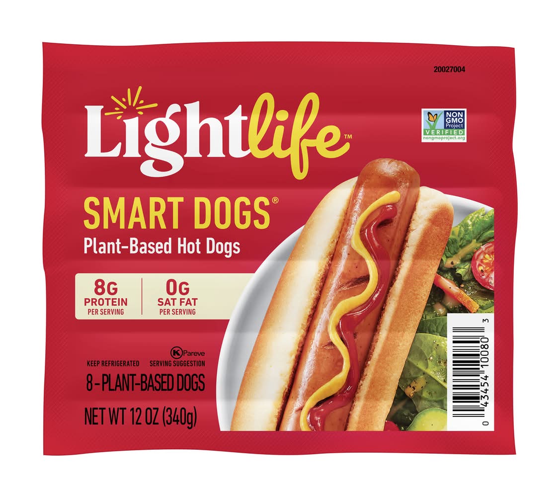 Lightlife Smart Plant Based Hot Dogs (12 oz, 8 ct)