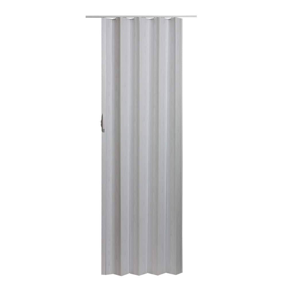 Spectrum Via 36 In. X 80 In. White Mist Vinyl Accordion Door With Hardware