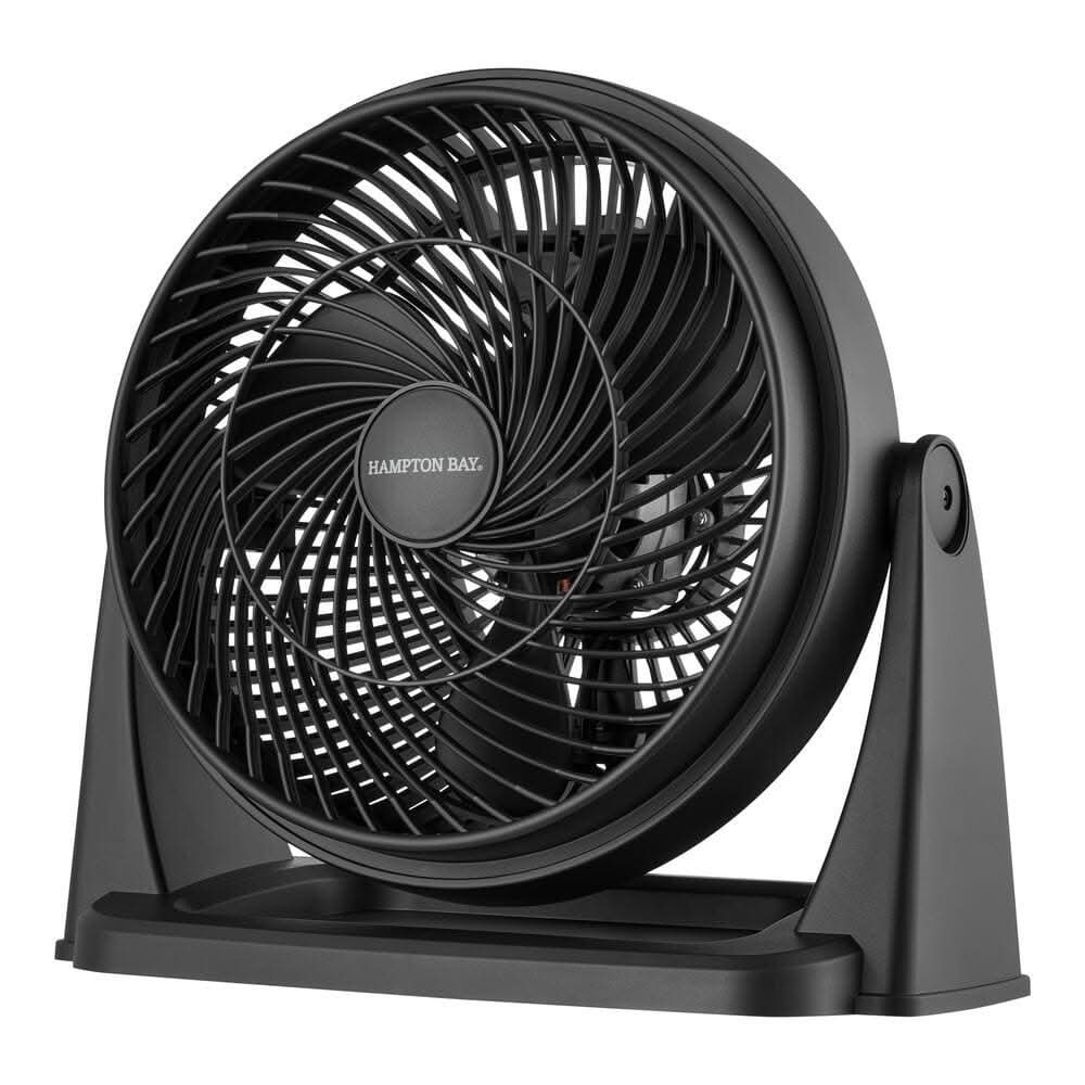 Hampton Bay 11 In. 3 Speed Portable Desk Fan In Black
