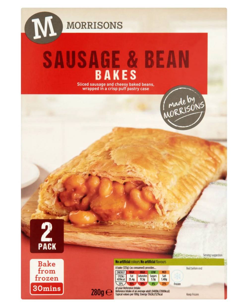 Morrisons Frozen Bakes Sausage and Bean Slices (2 pack)