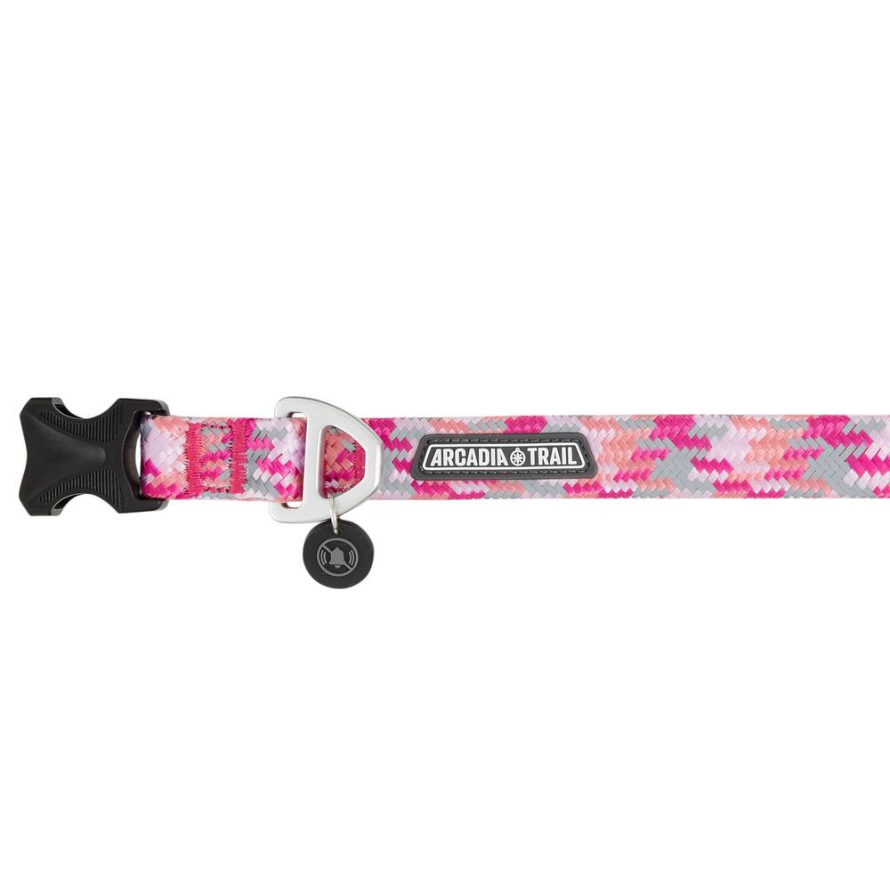 Arcadia Trail™ Rope Reflective Dog Collar (Color: Pink, Size: Medium)