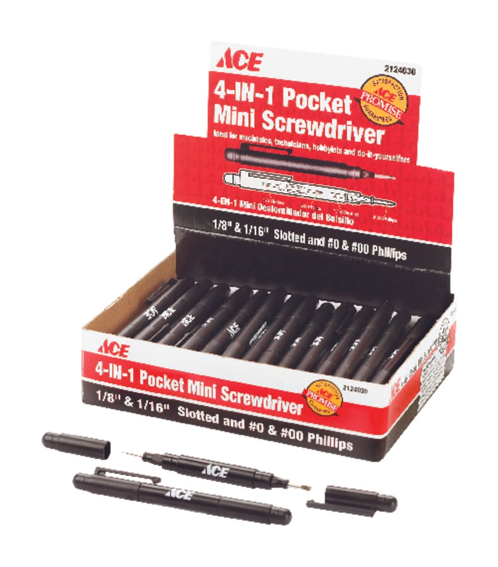 ACE Phillips/Slotted 4-In-1 Pocket Screwdriver 6 In.