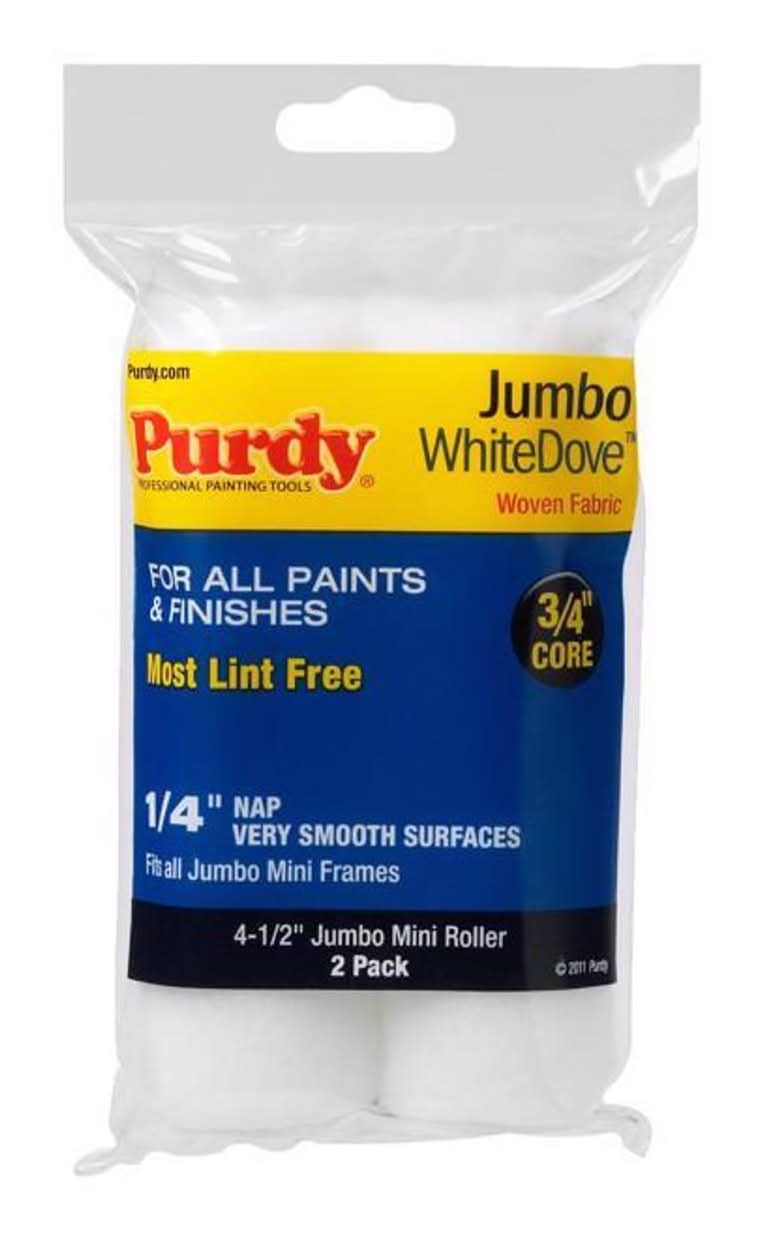 Purdy White Dove Woven Fabric 4.5 In. W X 1/4 In. Jumbo Mini Paint Roller Cover 2 Pk