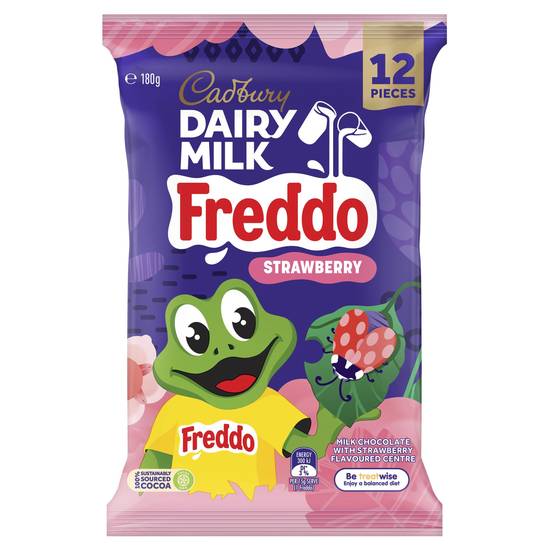 Cadbury Dairy Milk Chocolate Freddo Strawberry Sharepack 12 pack 180 Gram