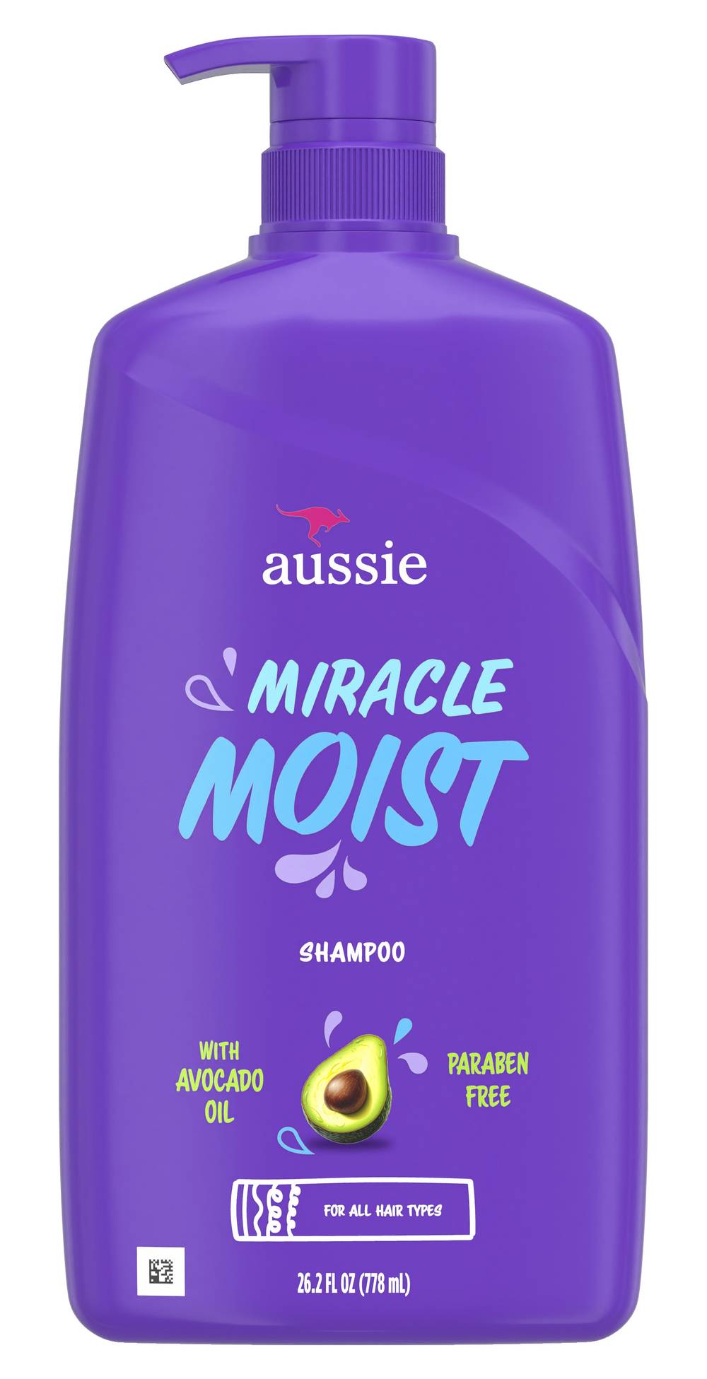 Aussie Miracle Moist Paraben Free Shampoo With Avocado (1.64 lbs)