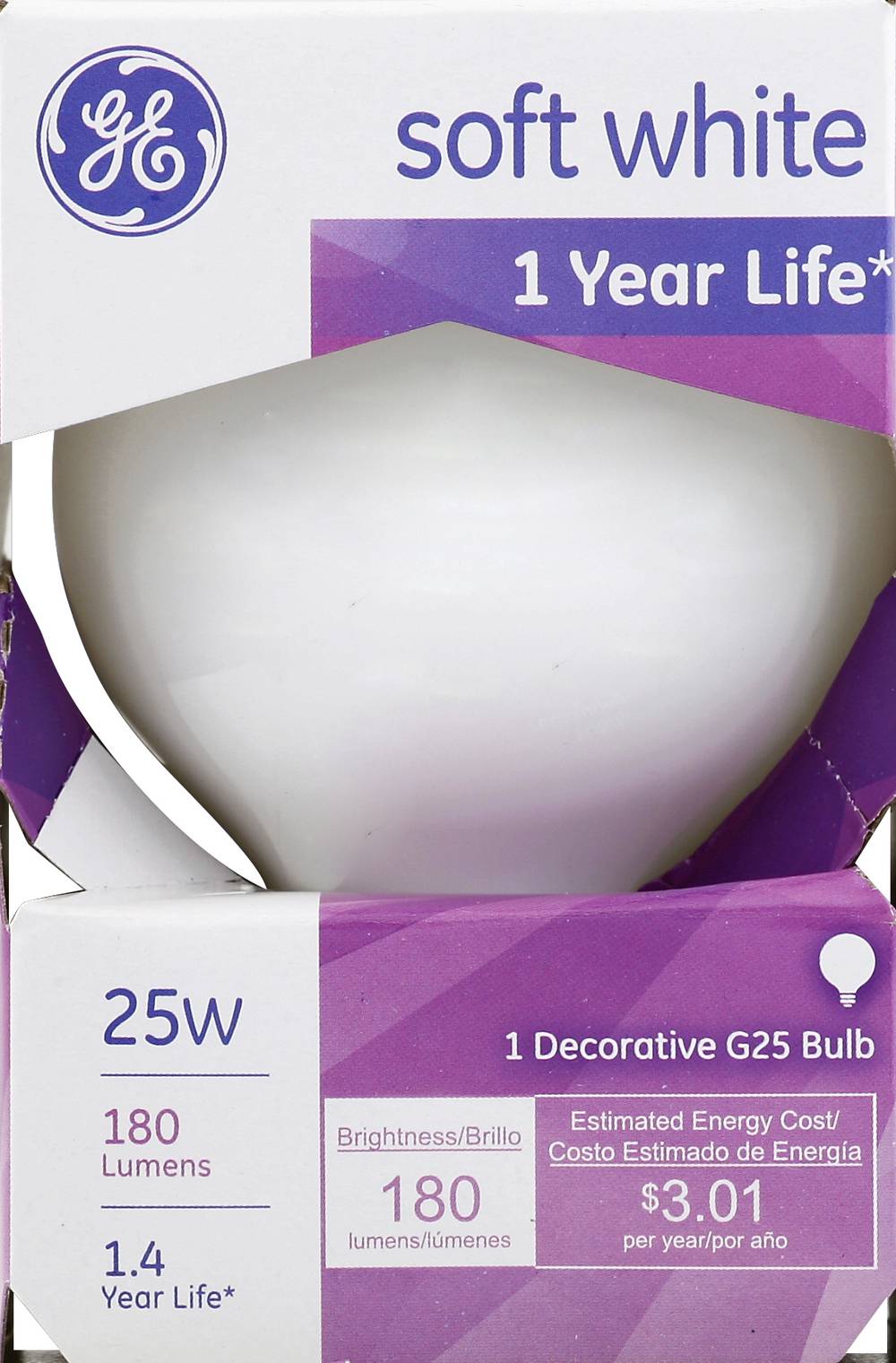 General Electric 25W Soft White Decorative G25 Bulb