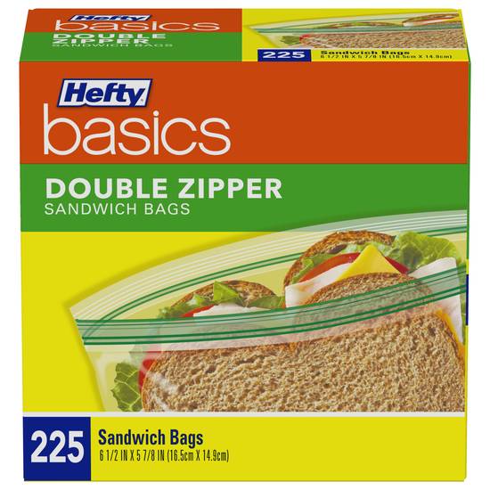 Hefty Basics Double Zipper Sandwich Bags