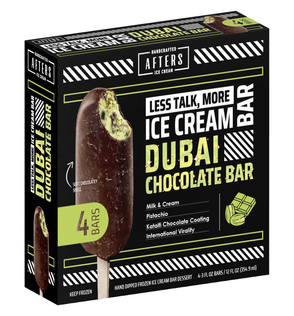 Afters Ice Cream Dubai Chocolate Ice Cream Bars (4 x 3 fl oz)