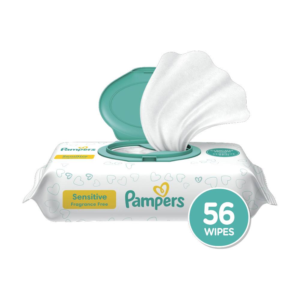 Pampers Baby Wipes Sensitive Perfume Free (56 Ct)