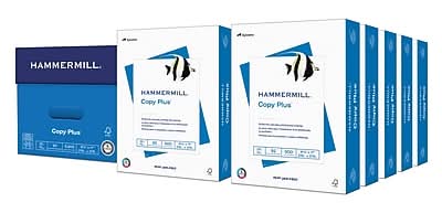 Hammermill Copy Plus 8.5 x 11 Copy Paper, 20 lbs., 92 Brightness, 5000 Sheets/Carton (105007)