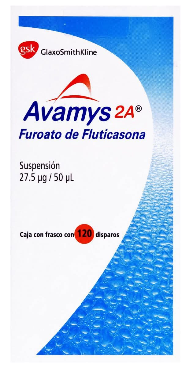 Avamys 2A · Fluticasona suspensión 27.5 mcg/50 mcl para inhalación