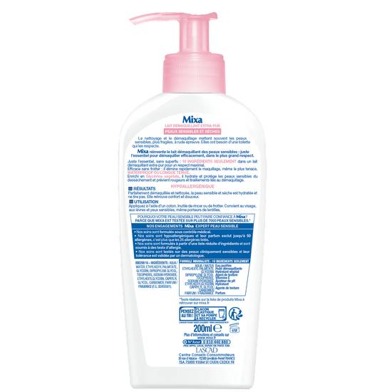 Mixa - Expert peau sensible lait démaquillant apaisant ptsr (200 ml), Delivery Near You