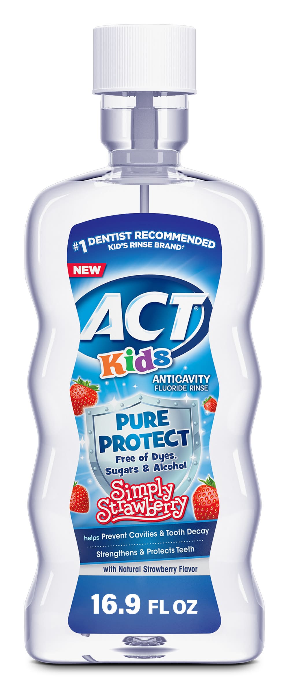 ACT Kids Pure Protect Anticavity Mouthwash, Strawberry (16.9 fl oz)