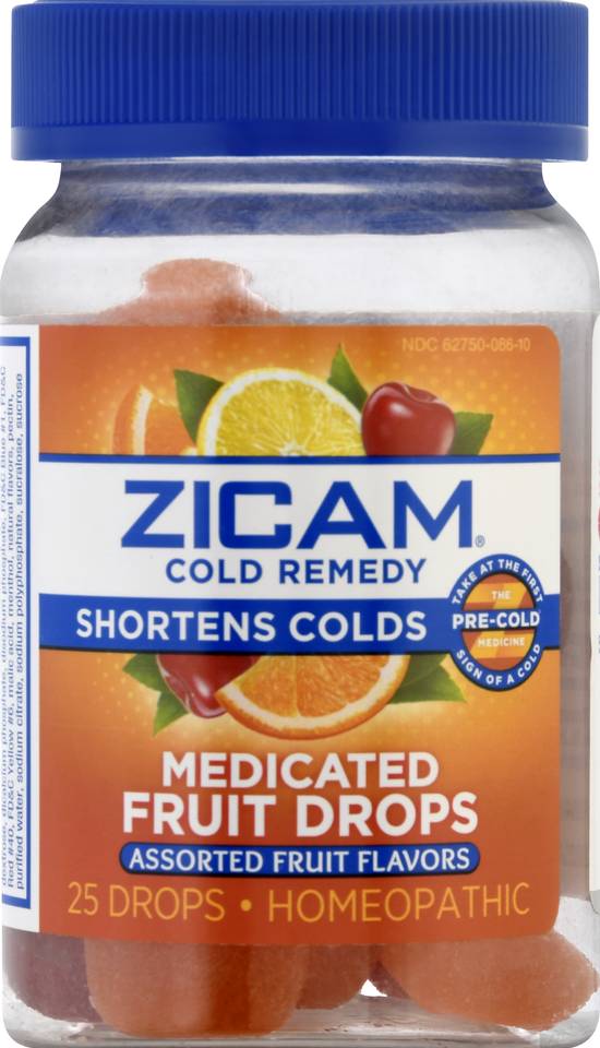 Zicam Assorted Fruit Flavors Medicated Fruit Drops Cold Remedy (25 ct)