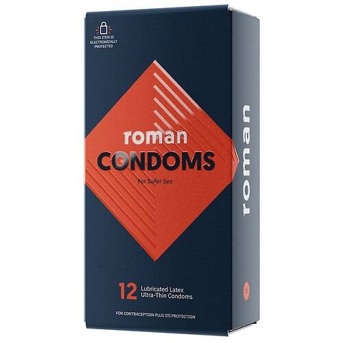Roman Ultra-Thin Lubricated Condoms - 12.0 ea