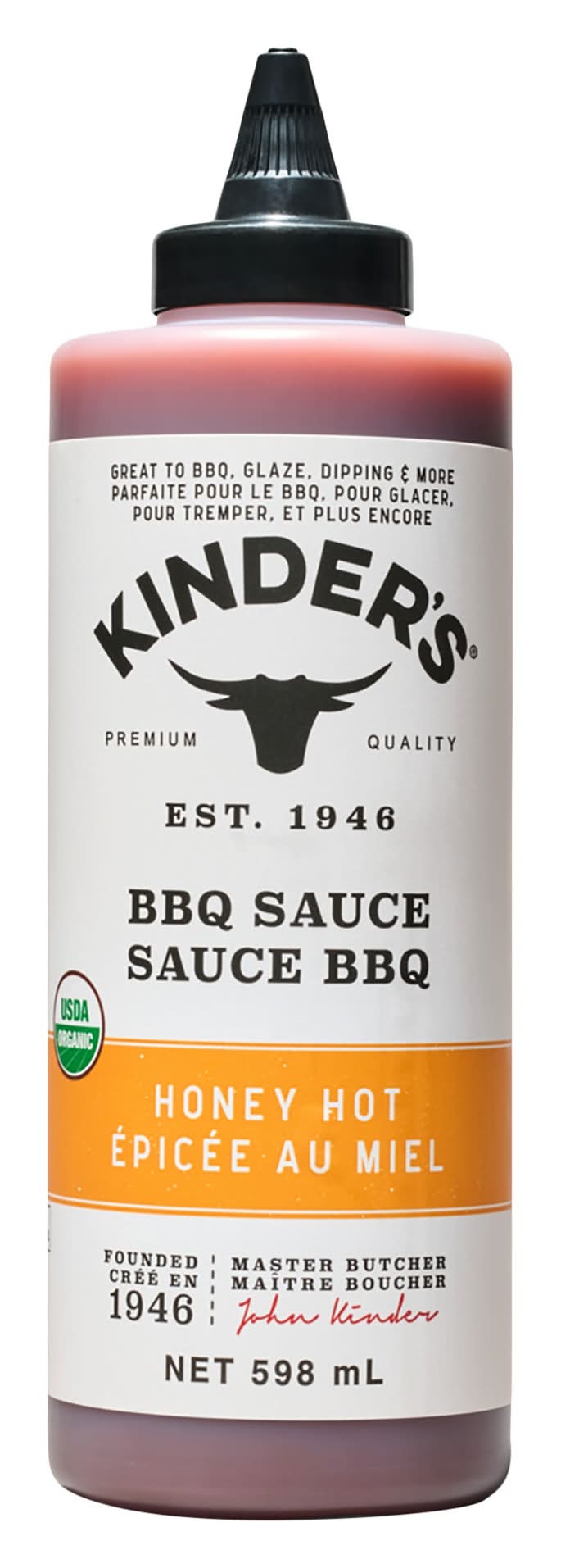 Kinder'S - Épicée Au Miel Sauce Bbq, 598 Ml / Kinder'S Honey Hot Bbq Sauce, 598 Ml
