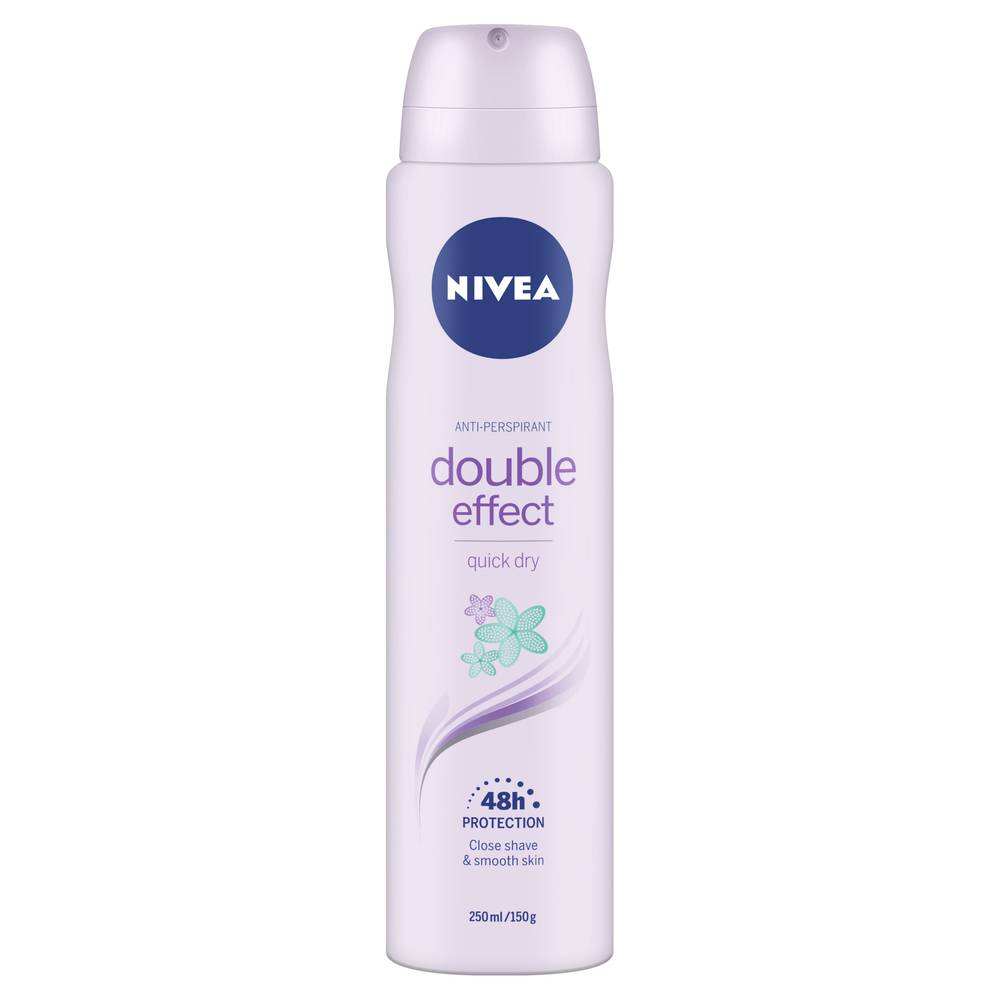 Nivea Double Effect Aerosol Antiperspirant Deodorant 250ml