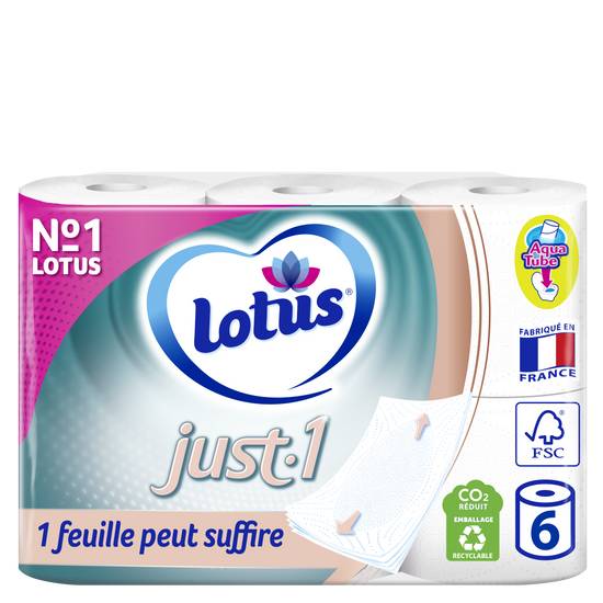 Lotus - Just 1 rouleaux de papier toilette (6 pièces)
