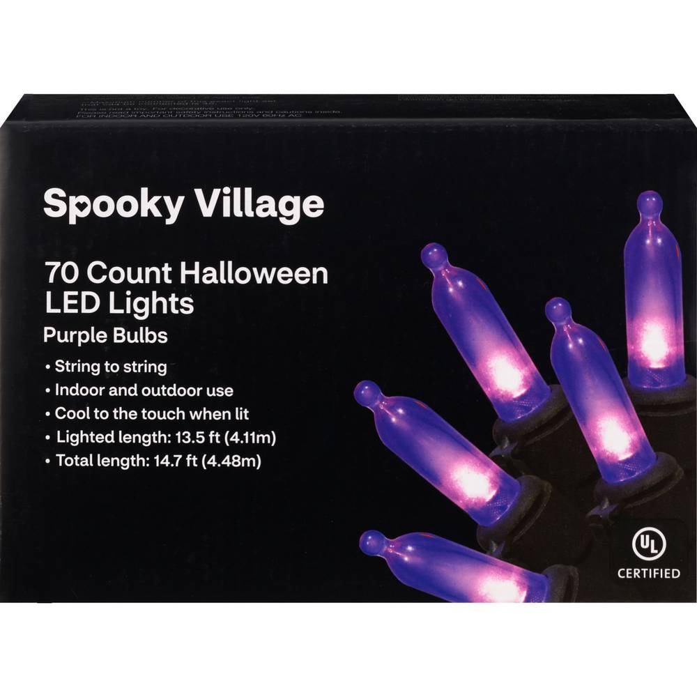 Spooky Village 70-Count Halloween Led Lights, Purple