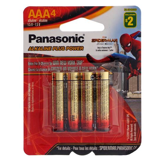 Panasonic 1.5V Aaa Alkaline Batteries, 4 Pack (4pk / 4+1 pack)