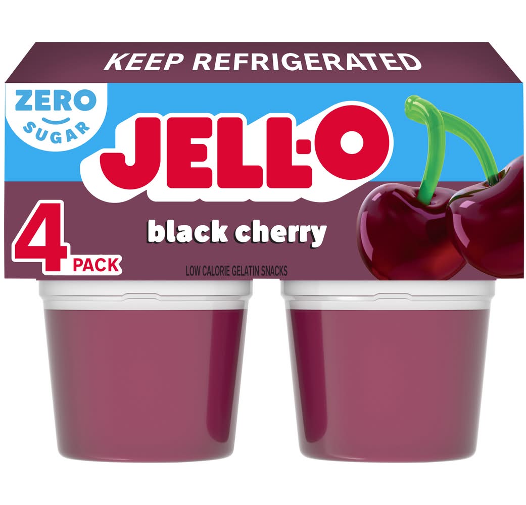 Jell-O Gelatin Snack, Black Cherry (12.5 oz, 4 ct)