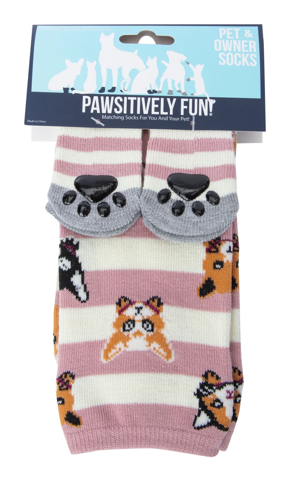 Pet & Owner Matching Socks Set Pink Cats