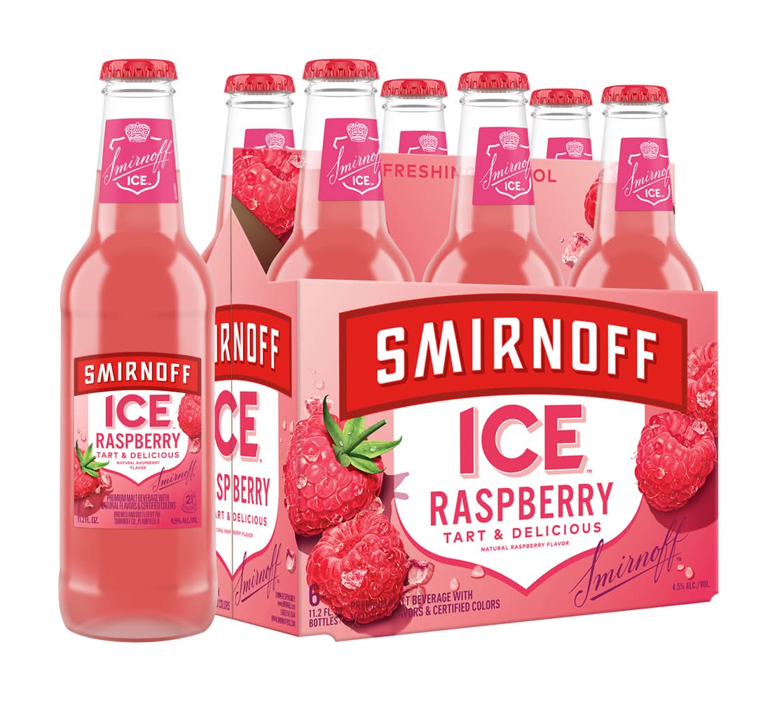 Smirnoff Ice Malt Beverage Beer, Raspberry (6 x 11.2 fl oz)