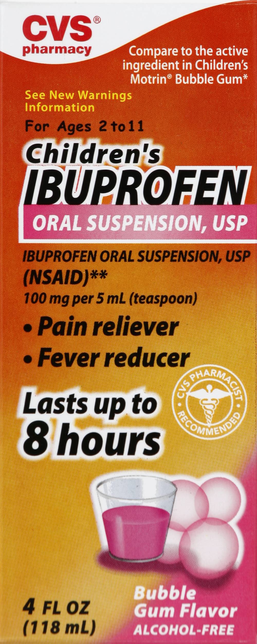 CVS Pharmacy Children Ibuprofen Up To 8 Hours, 2-11 Years (4 fl oz)