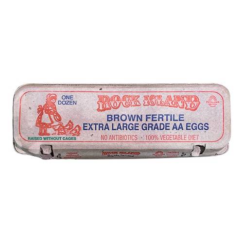 Rock Island Fertile Extra Grade Aa Brown Eggs, Large (24 oz, 12 ct)