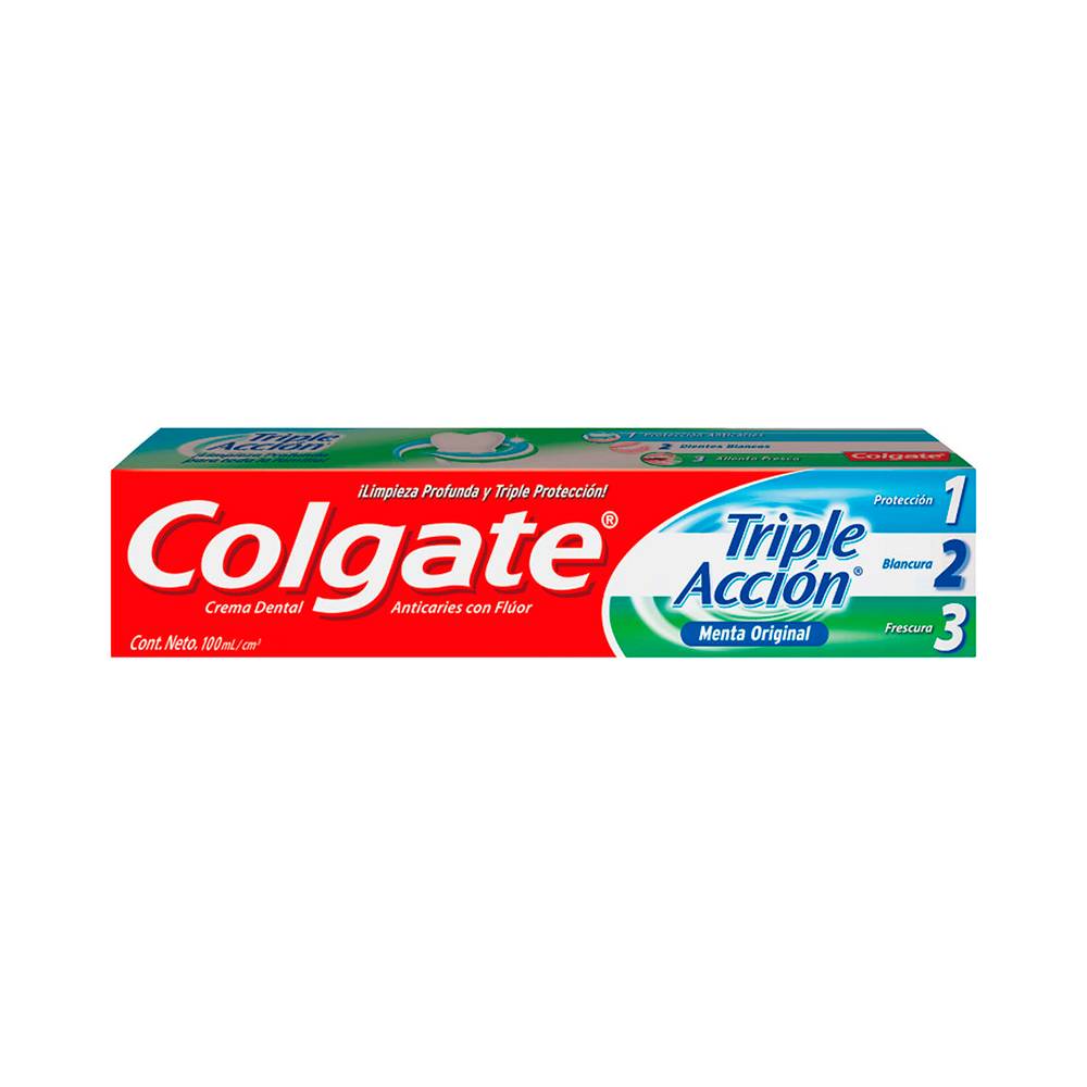 Colgate pasta dental triple acción menta original (tubo 100 ml)